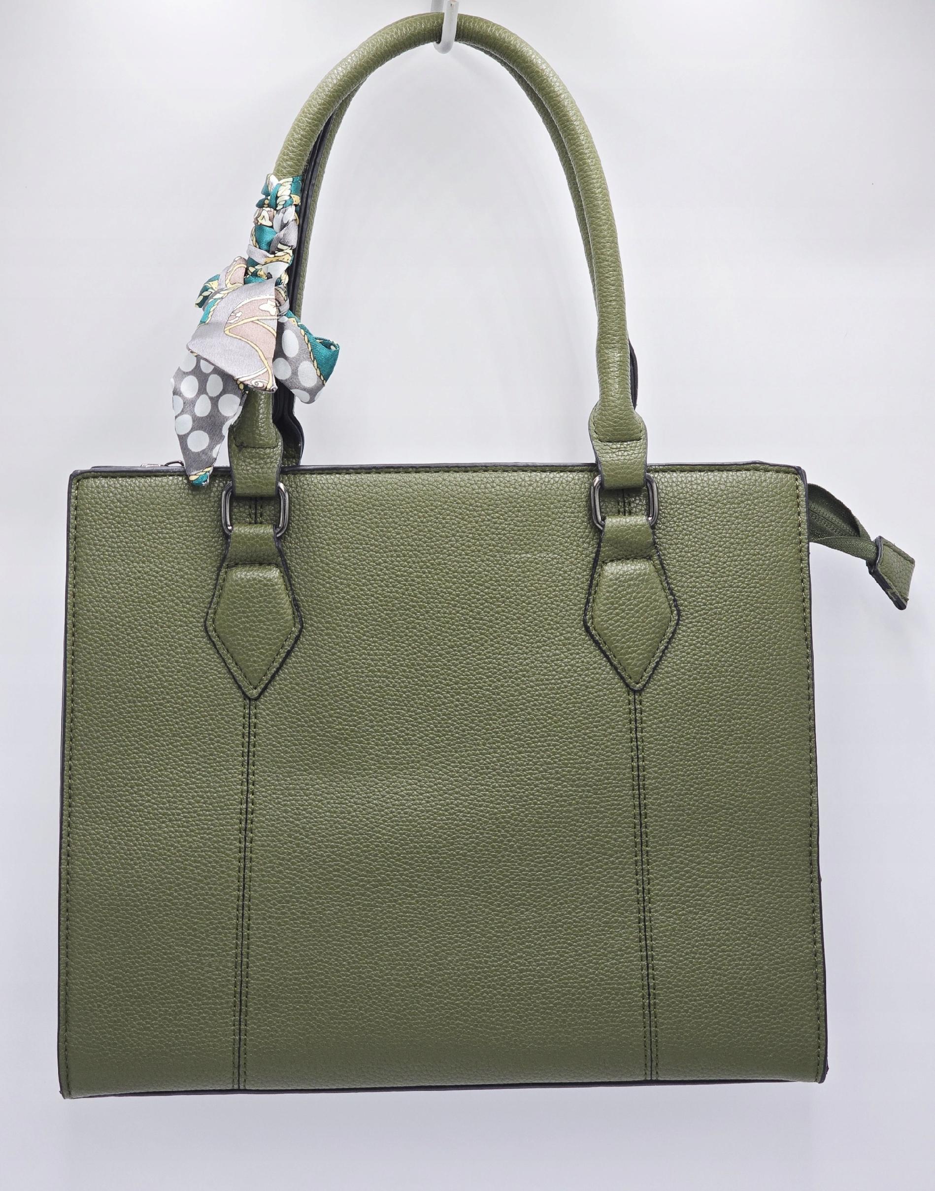 Erick Style - torebka shopper skóra ekologiczna zielony khaki D3659