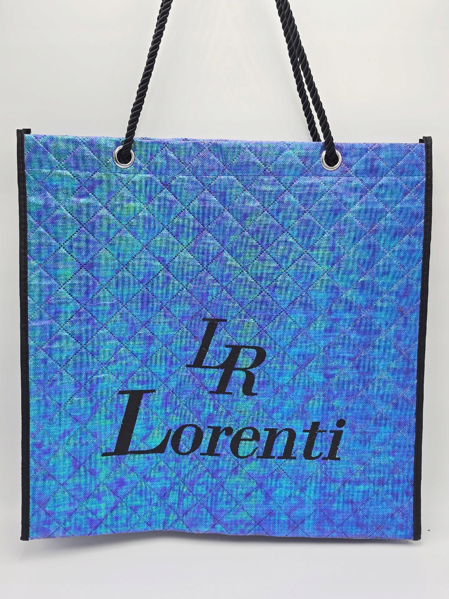 Lorenti - torba zakupowa przeszycia zielony mieniący się syrenka LSPV001