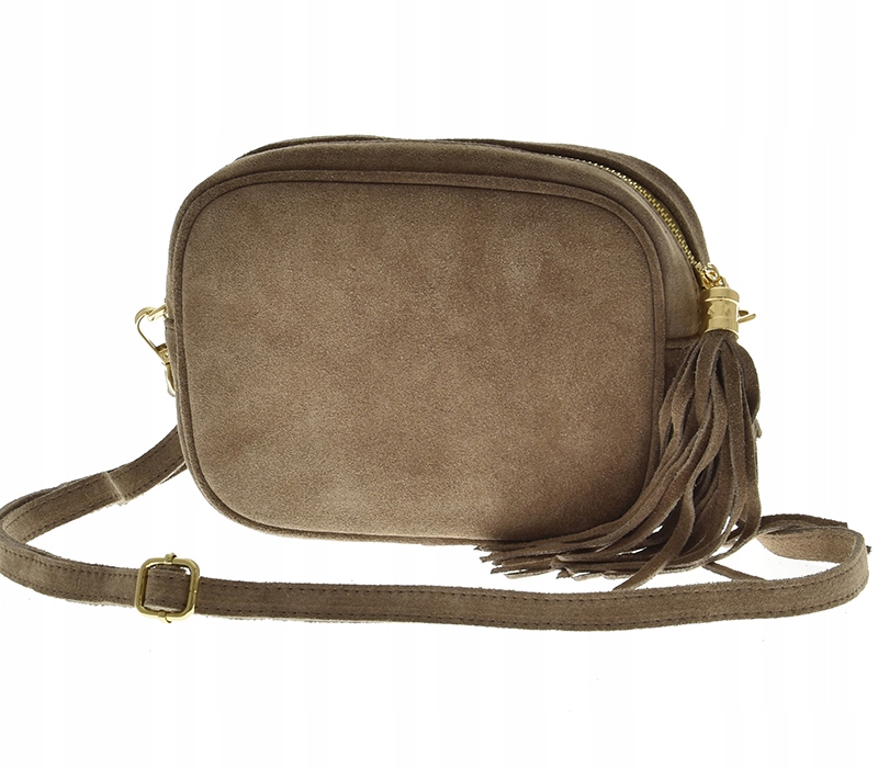 Laura Biaggi torebka listonoszka skóra naturalna zamsz brąz mokka TS 04-519