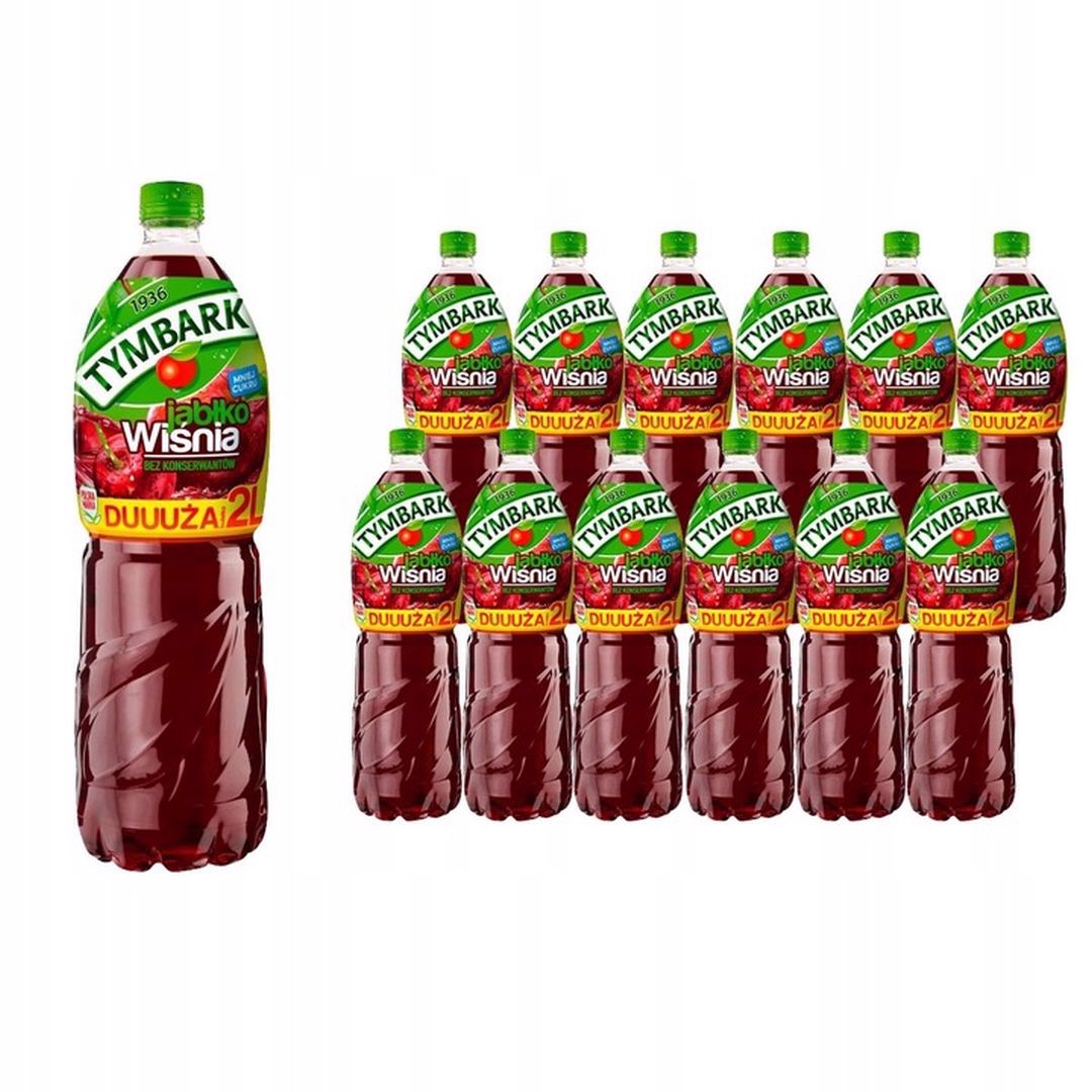 Tymbark Napój jabłko wiśnia 2 l x 12 sztuk