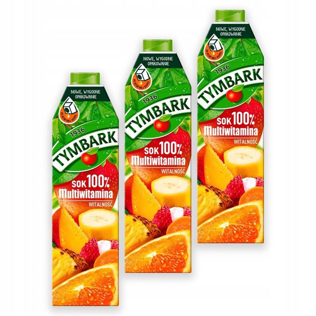 Tymbark Sok 100% multiwitamina 1 l x 3 sztuk