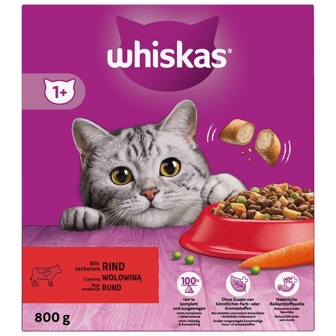 Whiskas Sucha Karma dla kota o smaku wołowiny 800 g