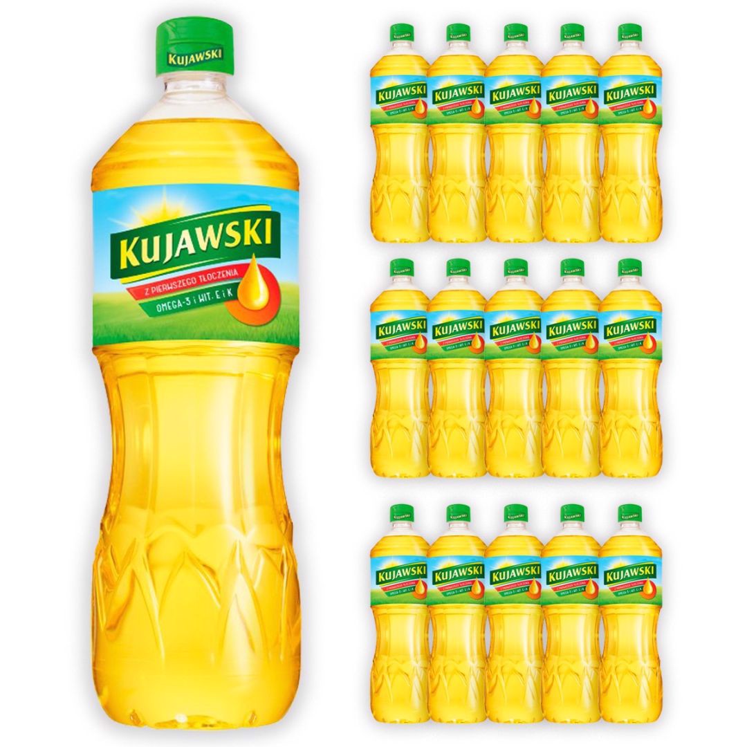 Kujawski Olej rzepakowy z pierwszego tłoczenia 1 l x 15 sztuk
