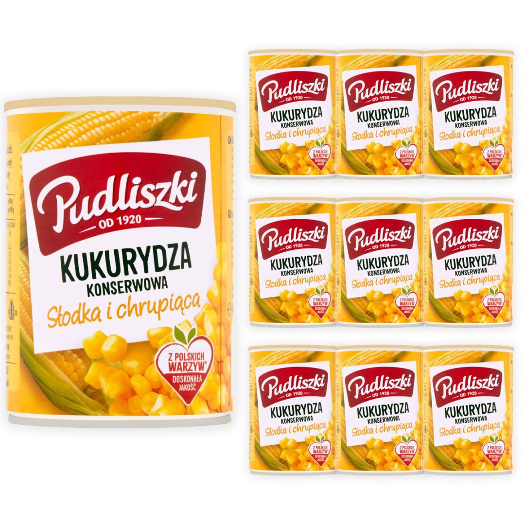 Pudliszki Kukurydza konserwowa 400 g x 10 sztuk
