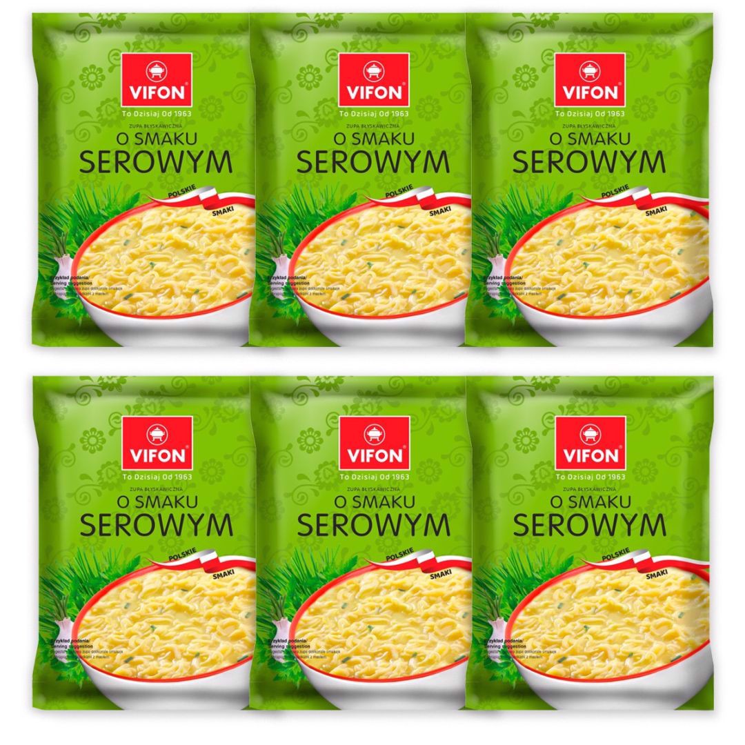 Vifon Zupa błyskawiczna o smaku serowym 65 g x 6 sztuk
