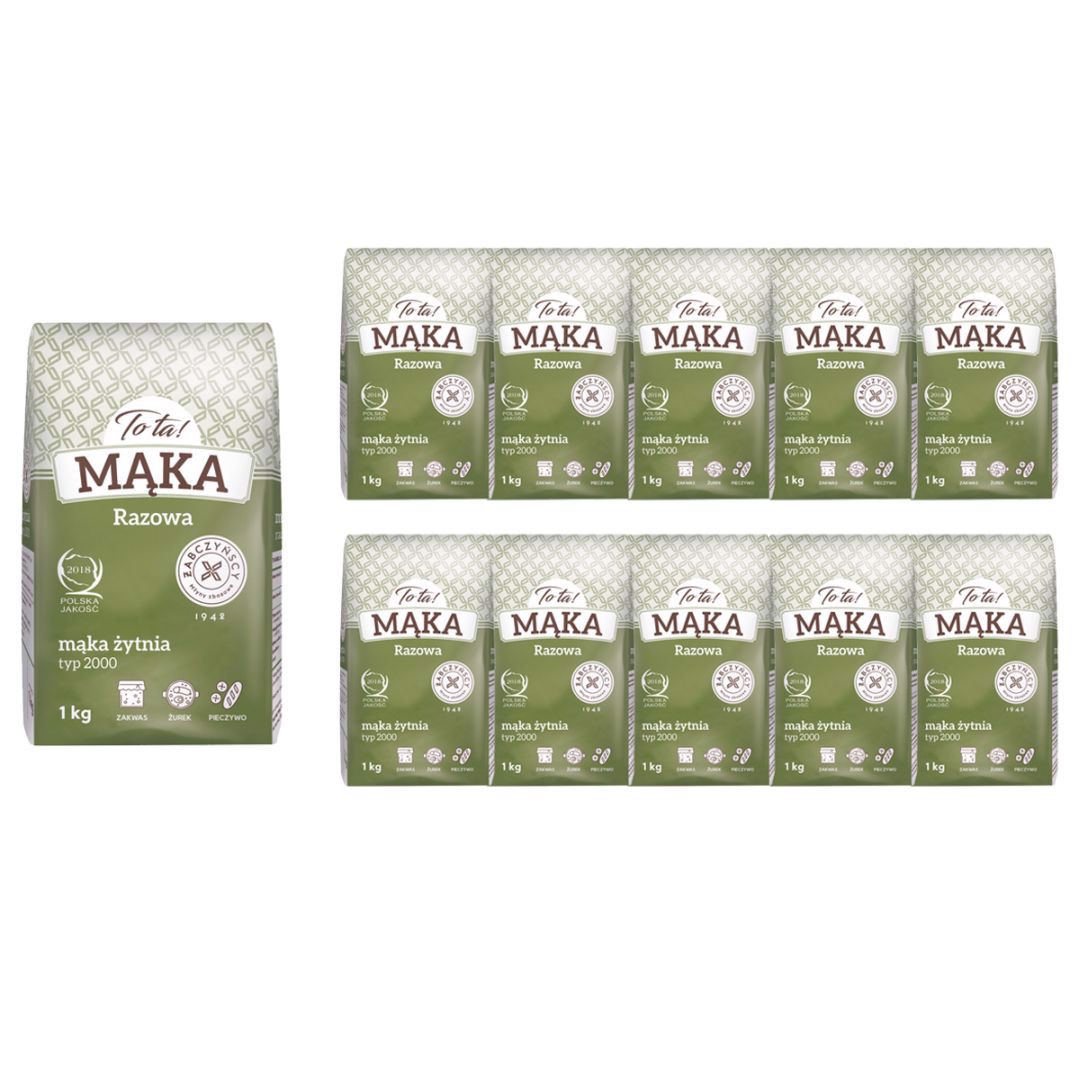 To ta! Mąka żytnia razowa typ 2000 1 kg x 10 sztuk