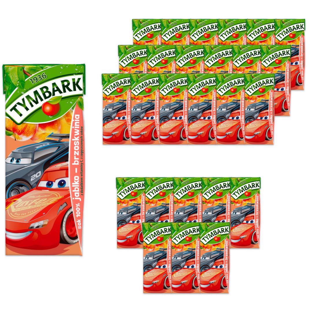 Tymbark Sok 100% jabłko-brzoskwinia 200 ml x 27 sztuk