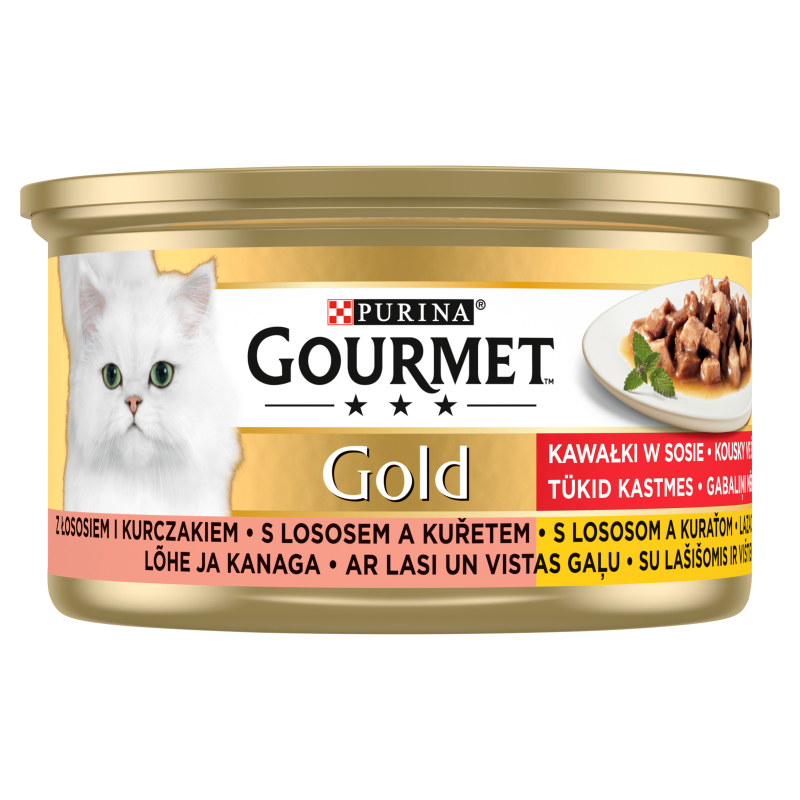 Gourmet Gold Karma dla kotów łosoś i kurczak w sosie z pomidorami 85 g