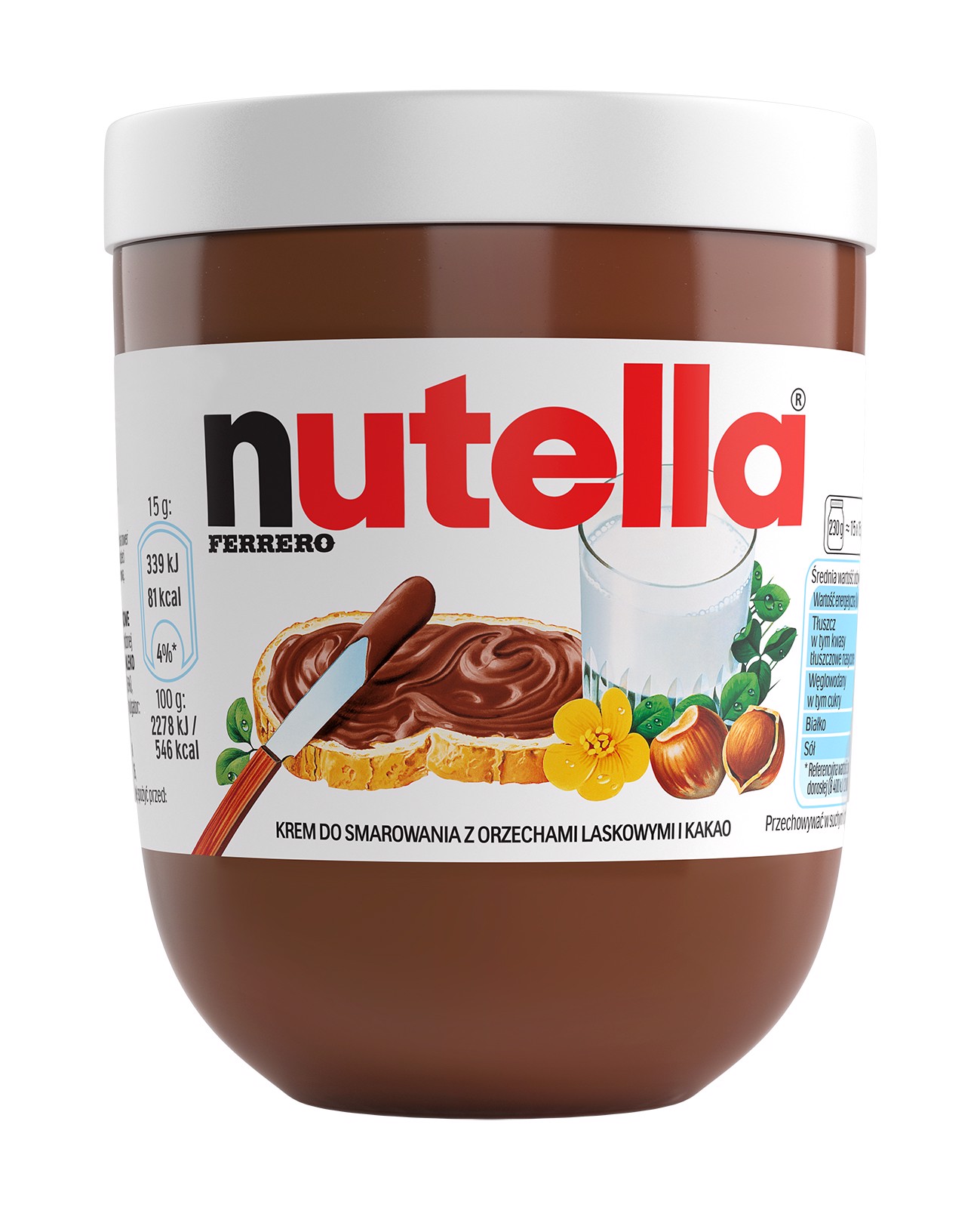 Nutella Krem do smarowania z orzechami laskowymi i kakao 230 g