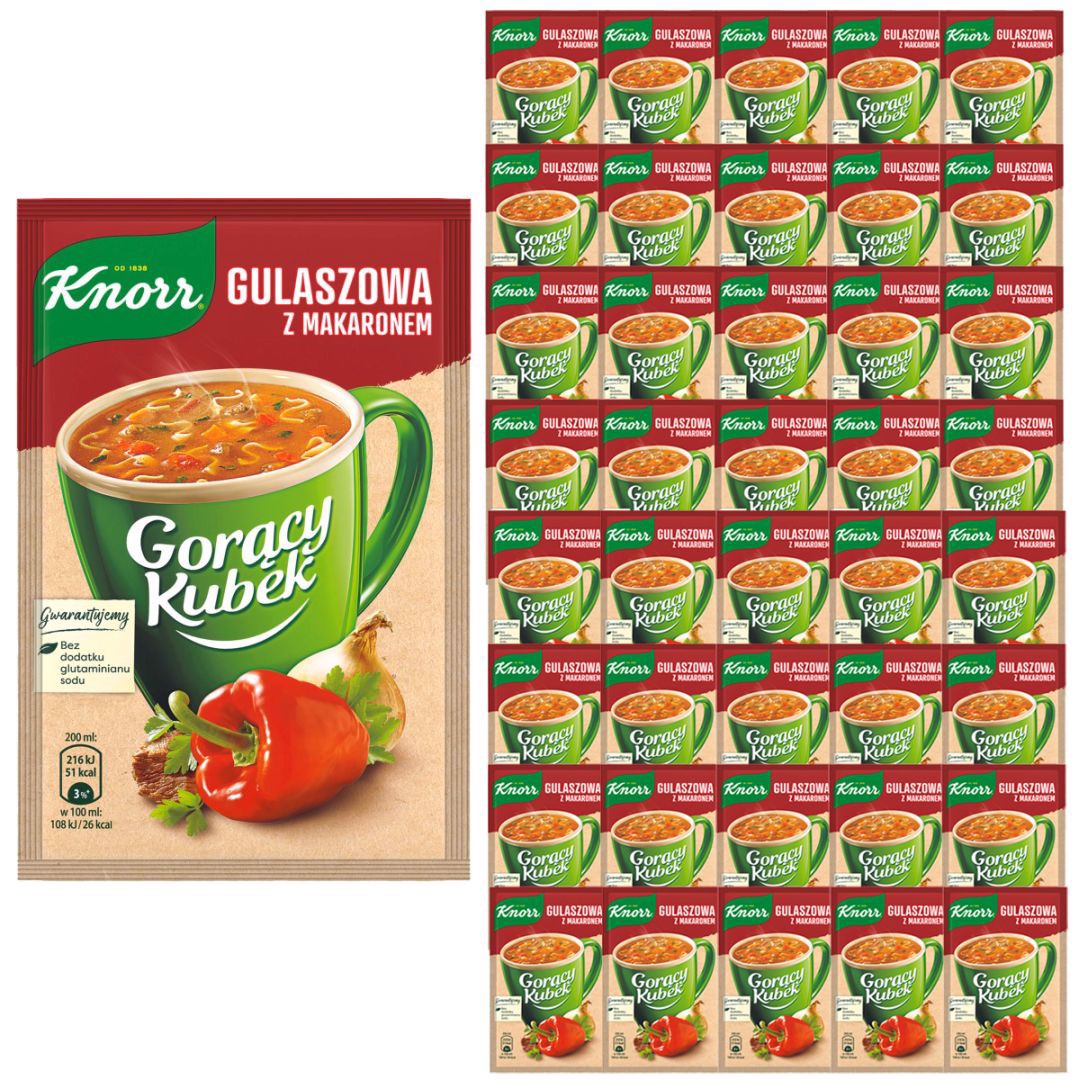 Knorr Gorący Kubek Gulaszowa z makaronem 16 g x 40 sztuk