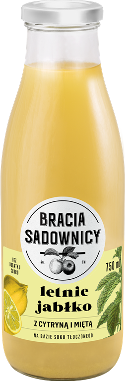 Bracia Sadownicy Lemoniada letnie jabłko z cytryną i miętą 750 ml x 6 sztuk