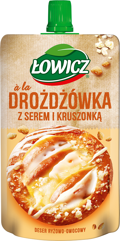Łowicz Deser ryżowo-owocowy ? la drożdżówka z serem i kruszonką 100 g
