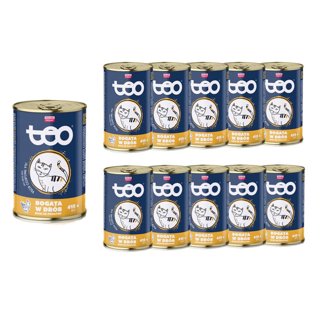 Karma mokra dla kota TEO bogata w drób 415 g x 10 sztuk