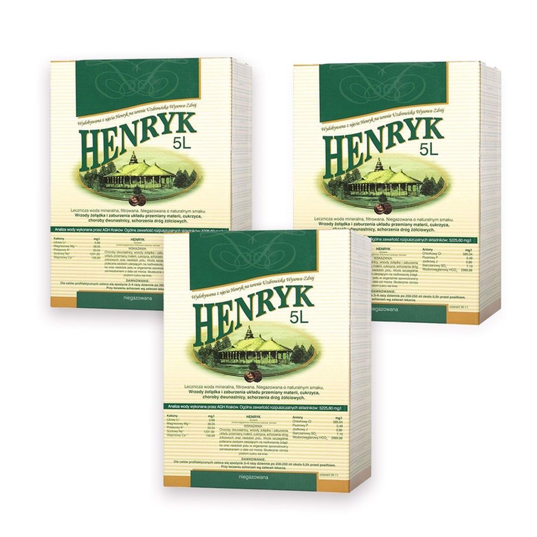Lecznicza woda mineralna Henryk 5l x 3 sztuk