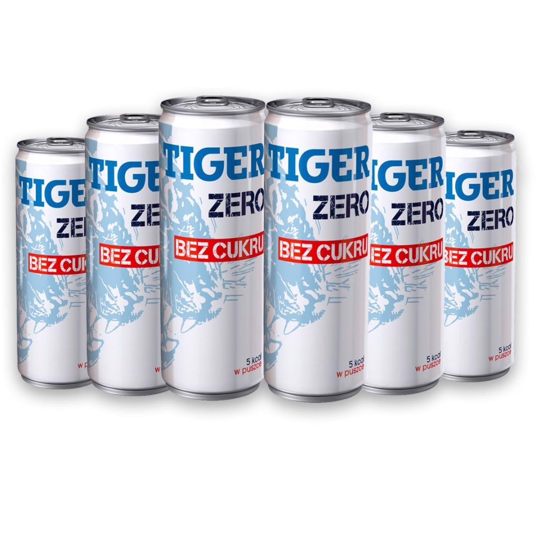 Tiger Zero Gazowany napój energetyzujący bez cukru 250 ml x 6 sztuk