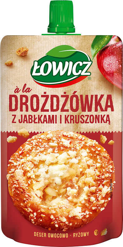 Łowicz Deser a'la drożdżówka z jabłkami i kruszonką 100 g x 12 sztuk