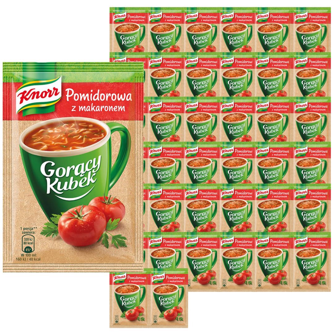 Knorr Gorący Kubek Pomidorowa z makaronem 19 g x 32 sztuki
