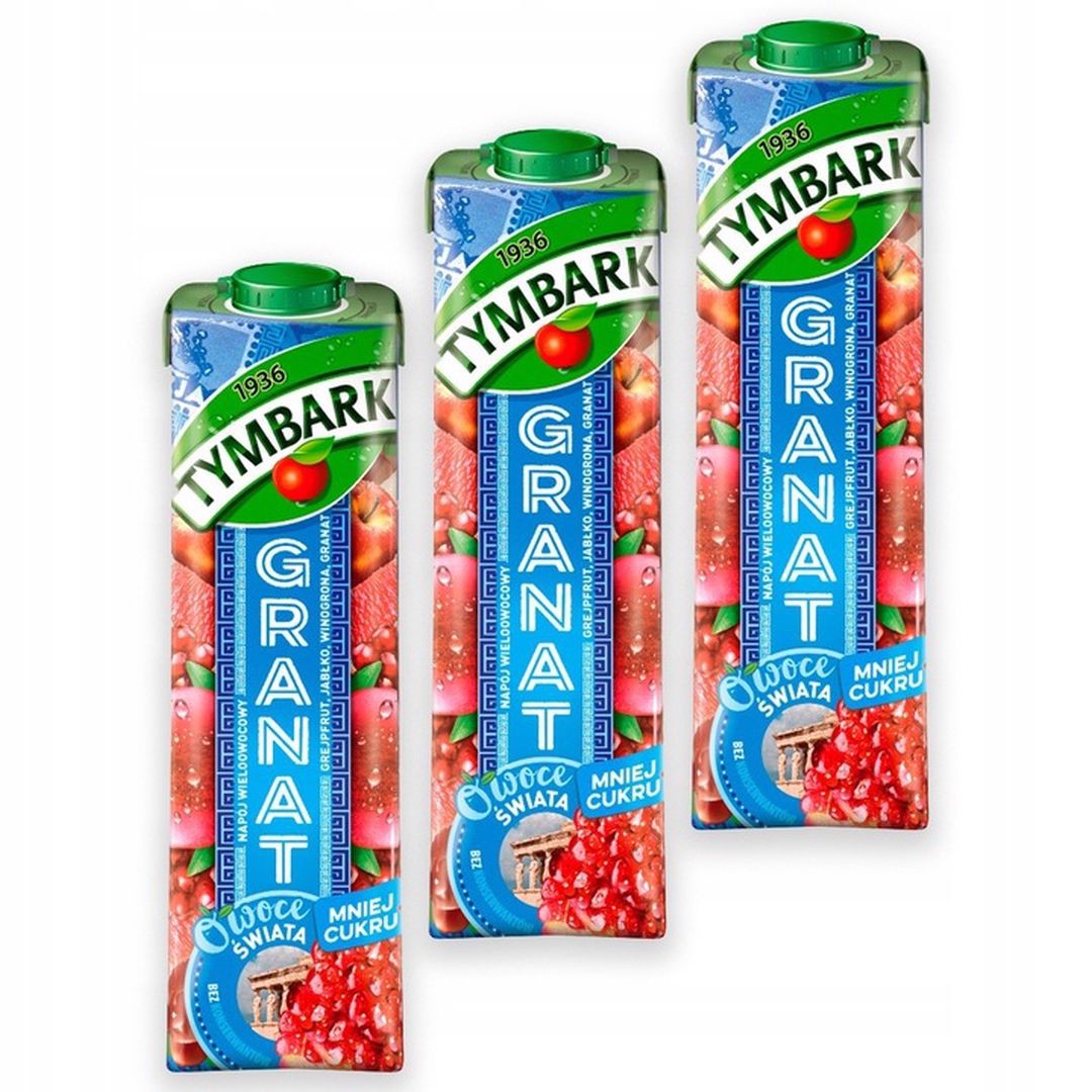 Tymbark Owoce Świata Napój wieloowocowy granat 1 l x 3 sztuk