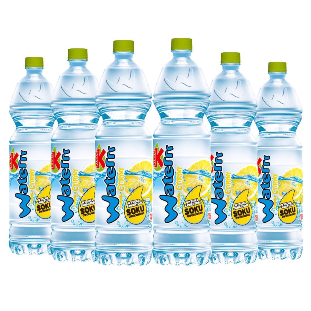 Kubuś Waterrr Napój o smaku cytryny 1,5 l x 6 sztuk
