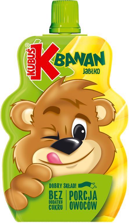 KUBUŚ Mus 100% Banan Jabłko 100 g x 12 sztuk