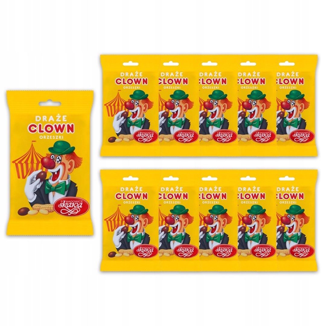 Wadowice Skawa Clown Draże orzeszki 70 g x 10 sztuk