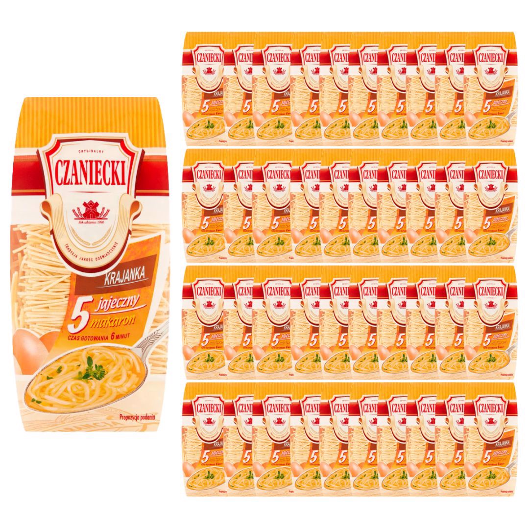 Czaniecki Makaron 5 jajeczny krajanka 250 g x 40 sztuk