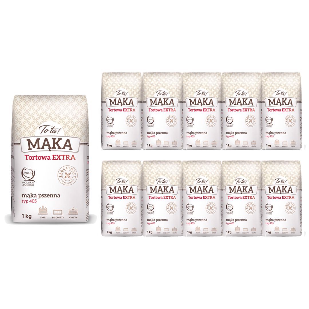 To ta! Mąka pszenna tortowa extra typ 405 1 kg x 10 sztuk