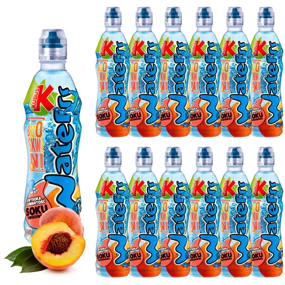 Kubuś Water Napój o smaku brzoskwini 500 ml x 12 sztuk