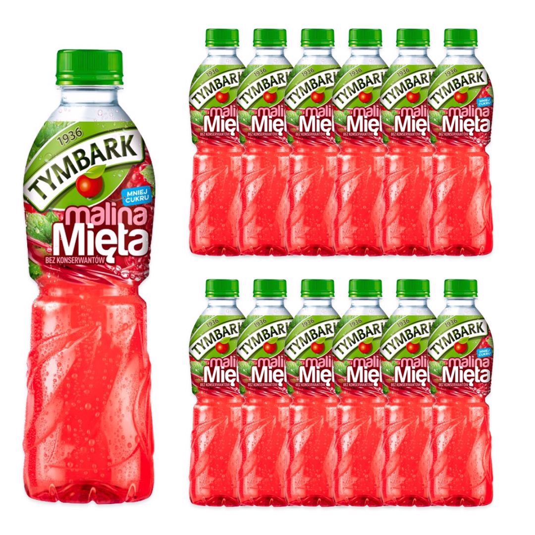 Tymbark Napój malina mięta 500 ml x12 sztuk