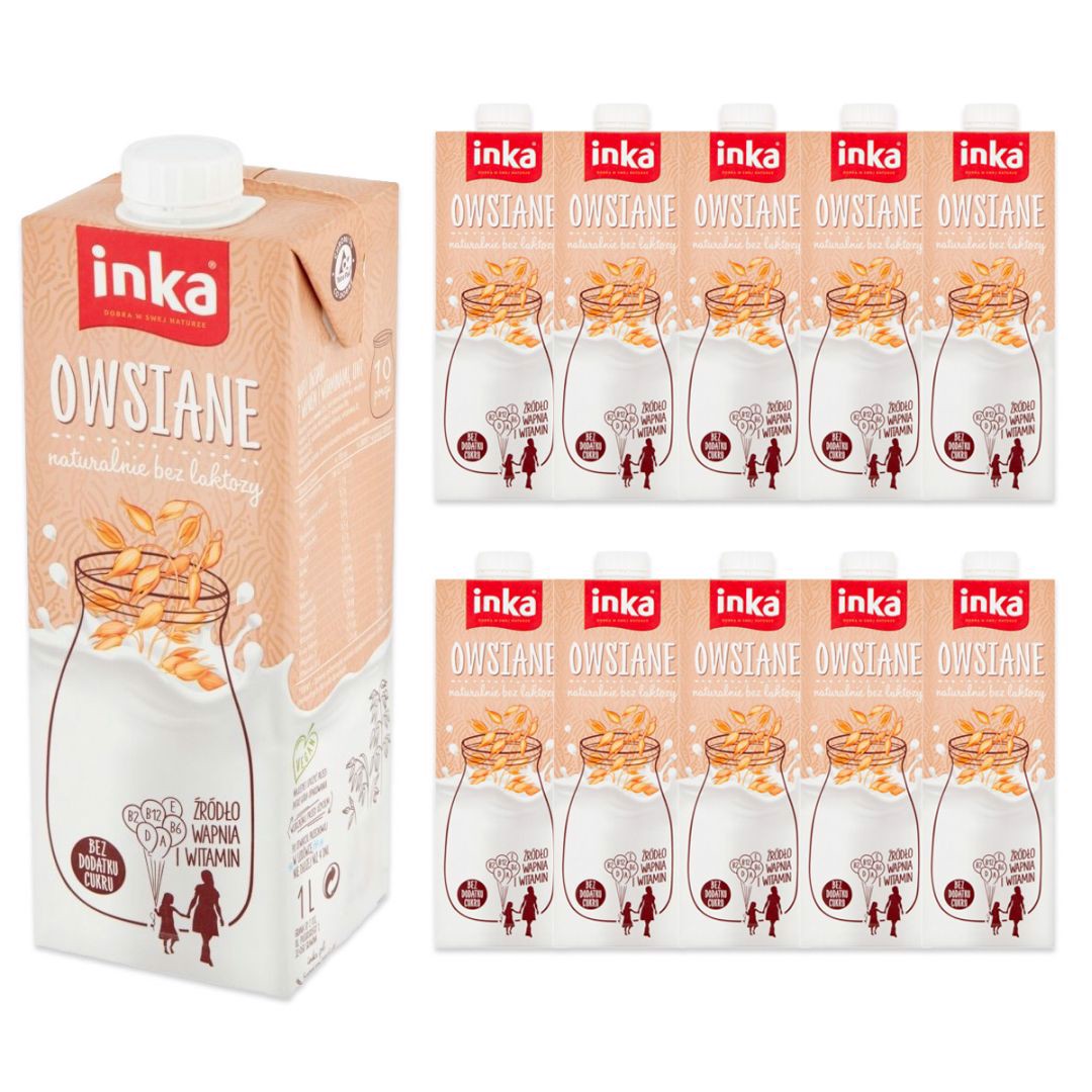 Inka Napój owsiany z wapniem i witaminami 1 l x 10 sztuk