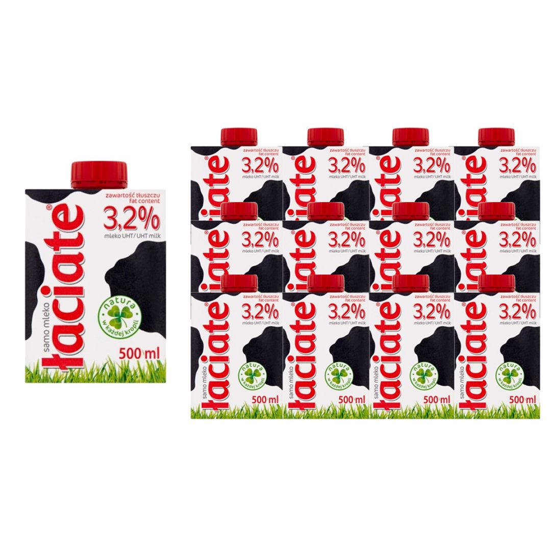 Łaciate Mleko UHT 3,2 % 500 ml x 12 sztuk
