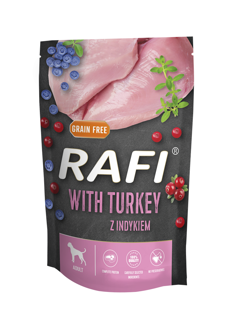 Rafi Mokra Karma dla psów z indykiem 500 g