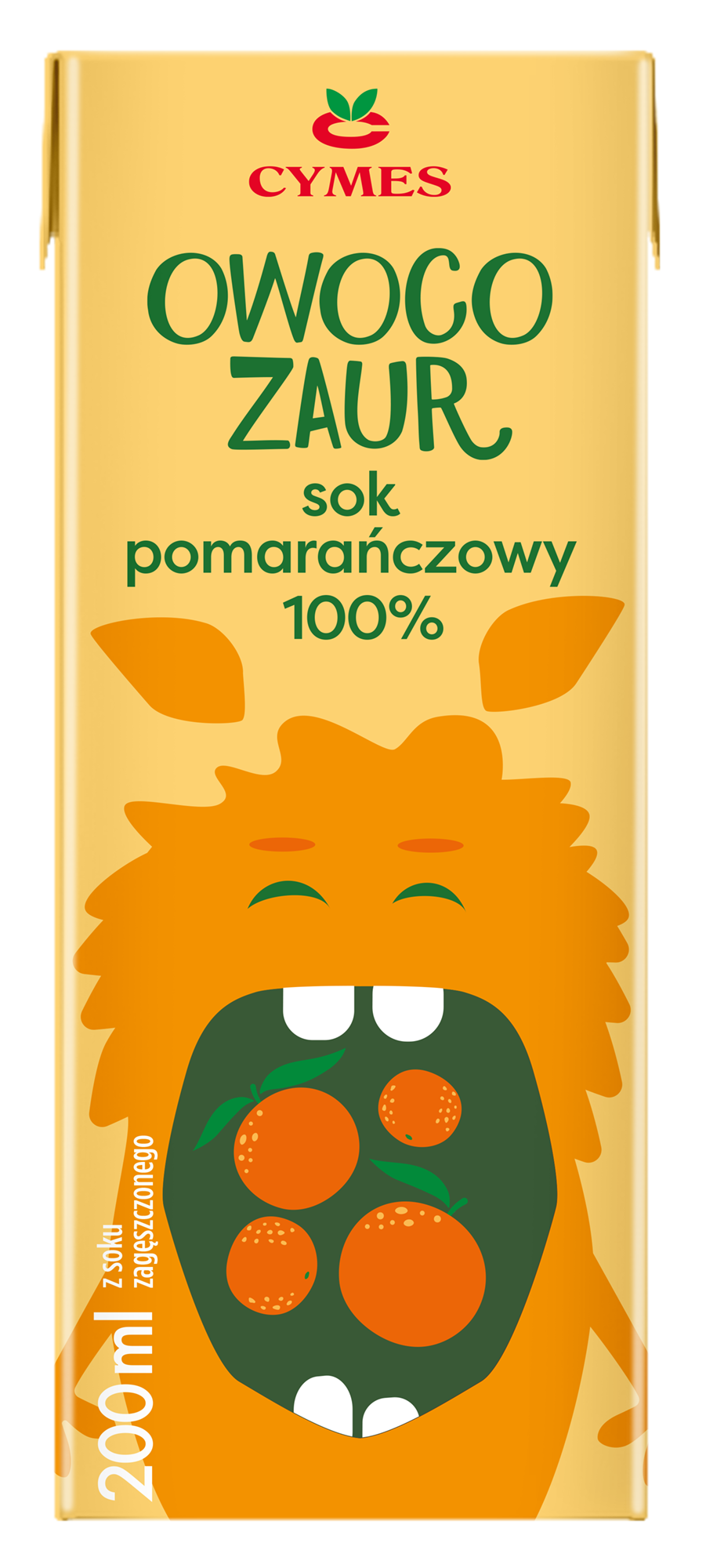 Cymes Owocozaur Sok o smaku pomarańczowym 200 ml x 12 sztuk