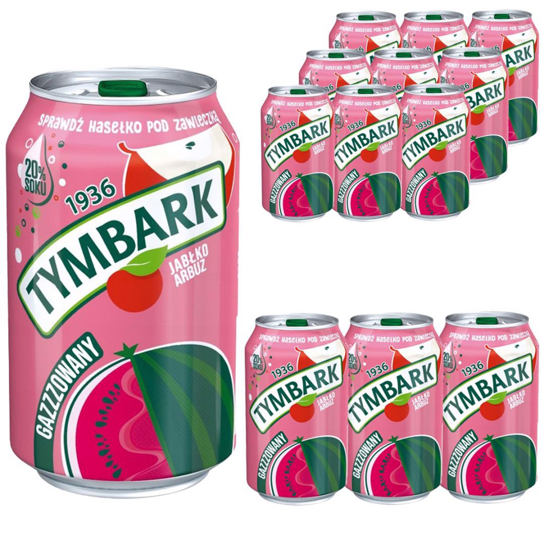Tymbark Napój gazowany jabłko arbuz 330 ml x12 sztuk