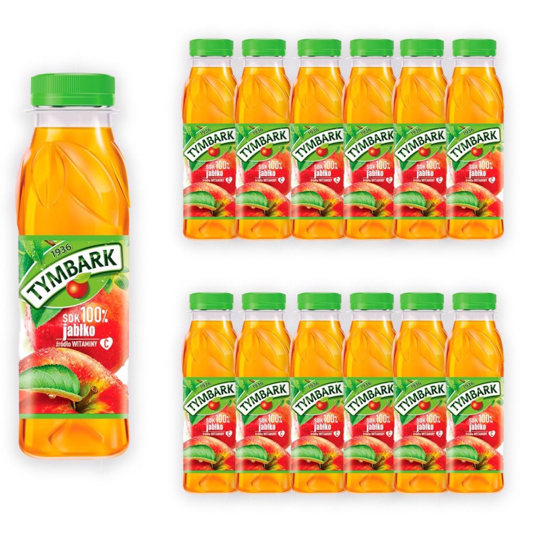 Tymbark Sok 100% jabłko 300 ml x12 sztuk