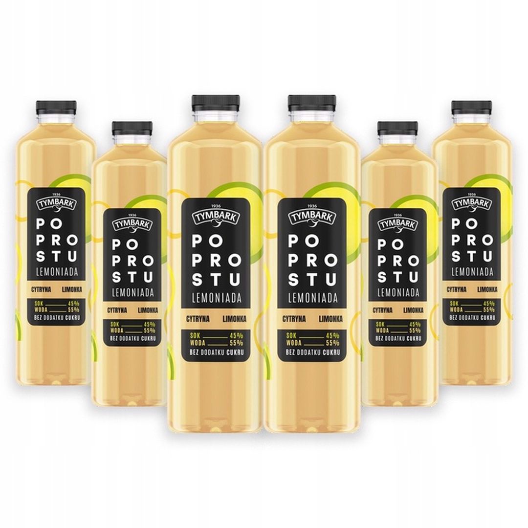 Tymbark Po Prostu Lemoniada Cytryna Limonka Jabłko 1,25l x 6 sztuk