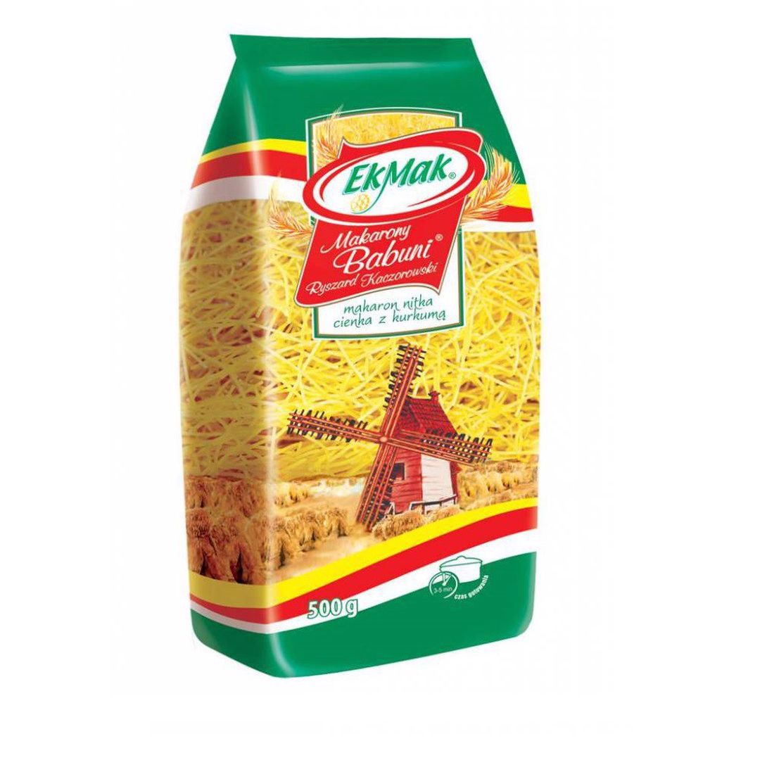 Eko Mak Makaron nitka cienka z kurkumą 400g