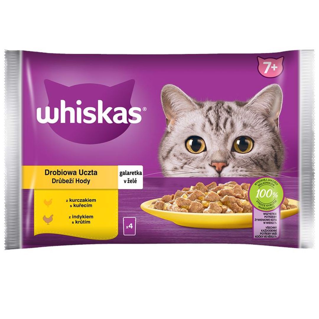 Whiskas Karma mokra dla kota drób w galaretce 85 g x 4 sztuki