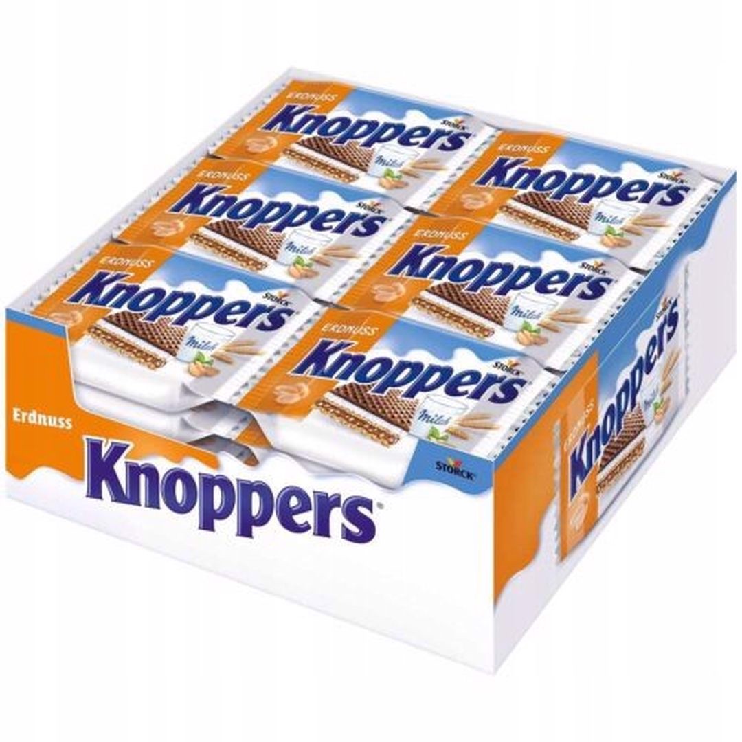 Knoppers Peanut Wafelek mleczno-orzeszkowy 25 g x 24 sztuk