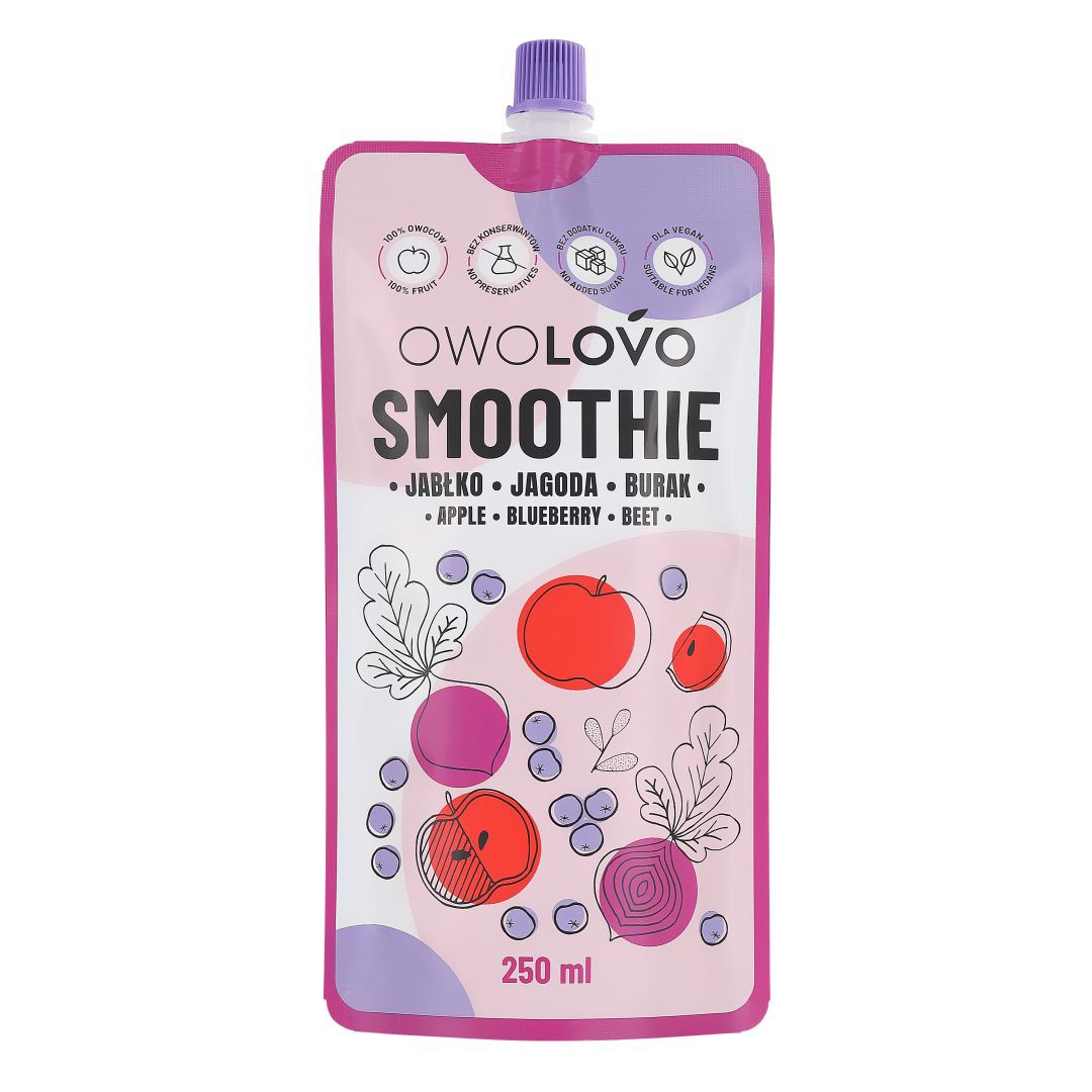 Owolovo Smoothie jabłkowe z jagodą i burakiem 250 ml