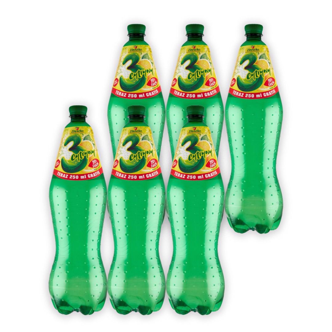 Zbyszko Napój gazowany 3 cytryny 1,75 l x 6 sztuk