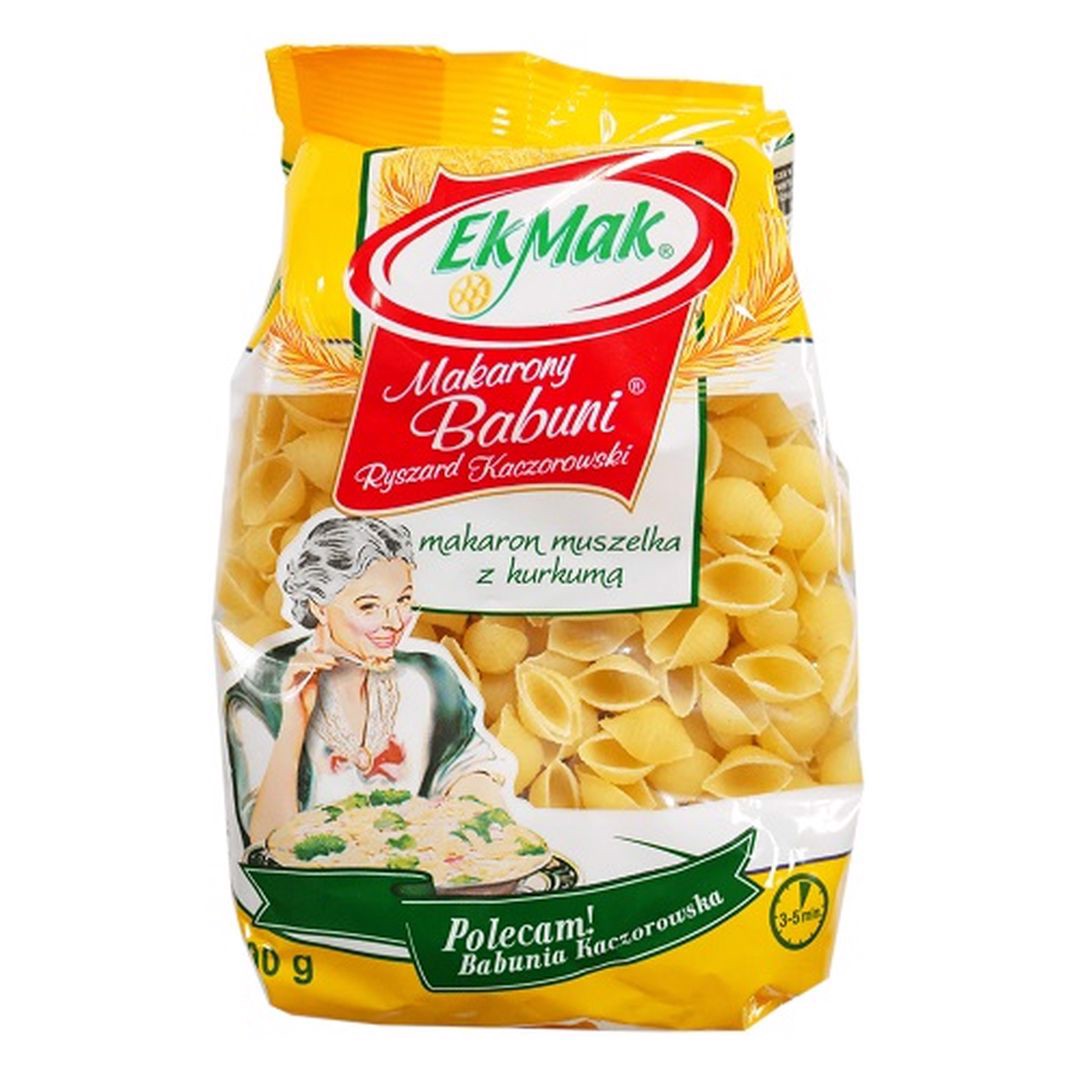 Eko Mak Makarony Babuni muszelka z kurkumą 400g