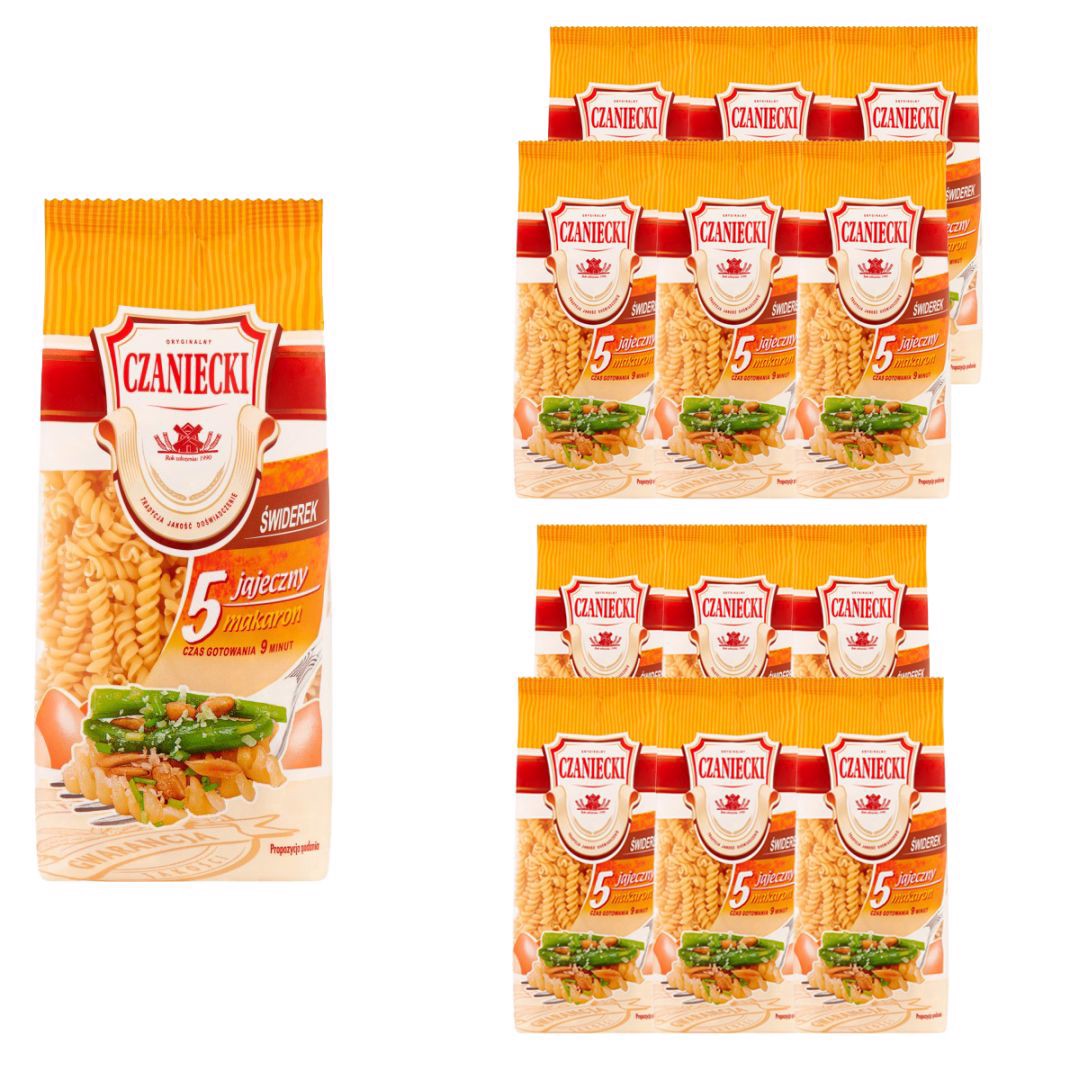 Czaniecki Makaron 5 jajeczny świderek 250 g x12 sztuk