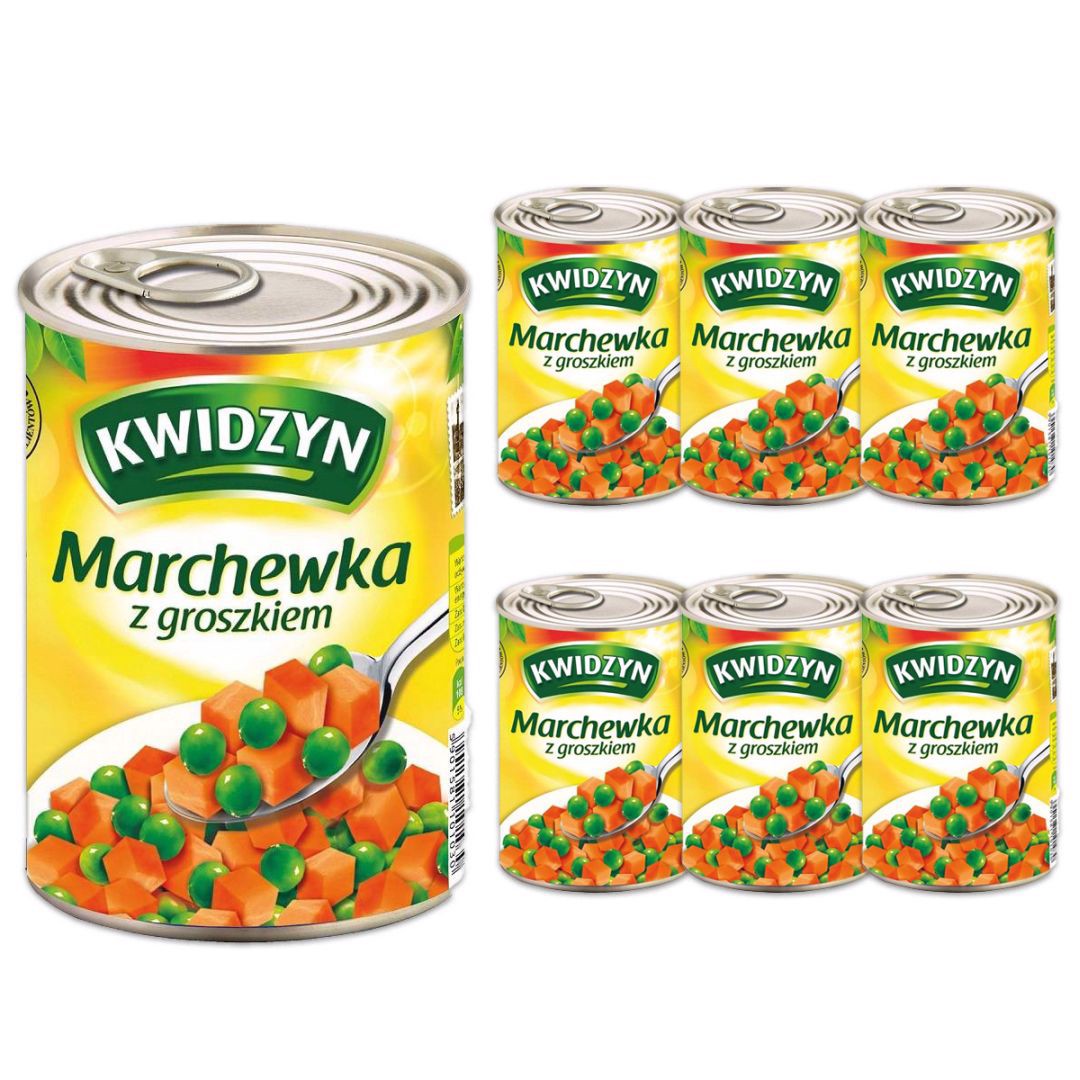 Kwidzyn Marchewka z groszkiem puszka 400g x 6 sztuk