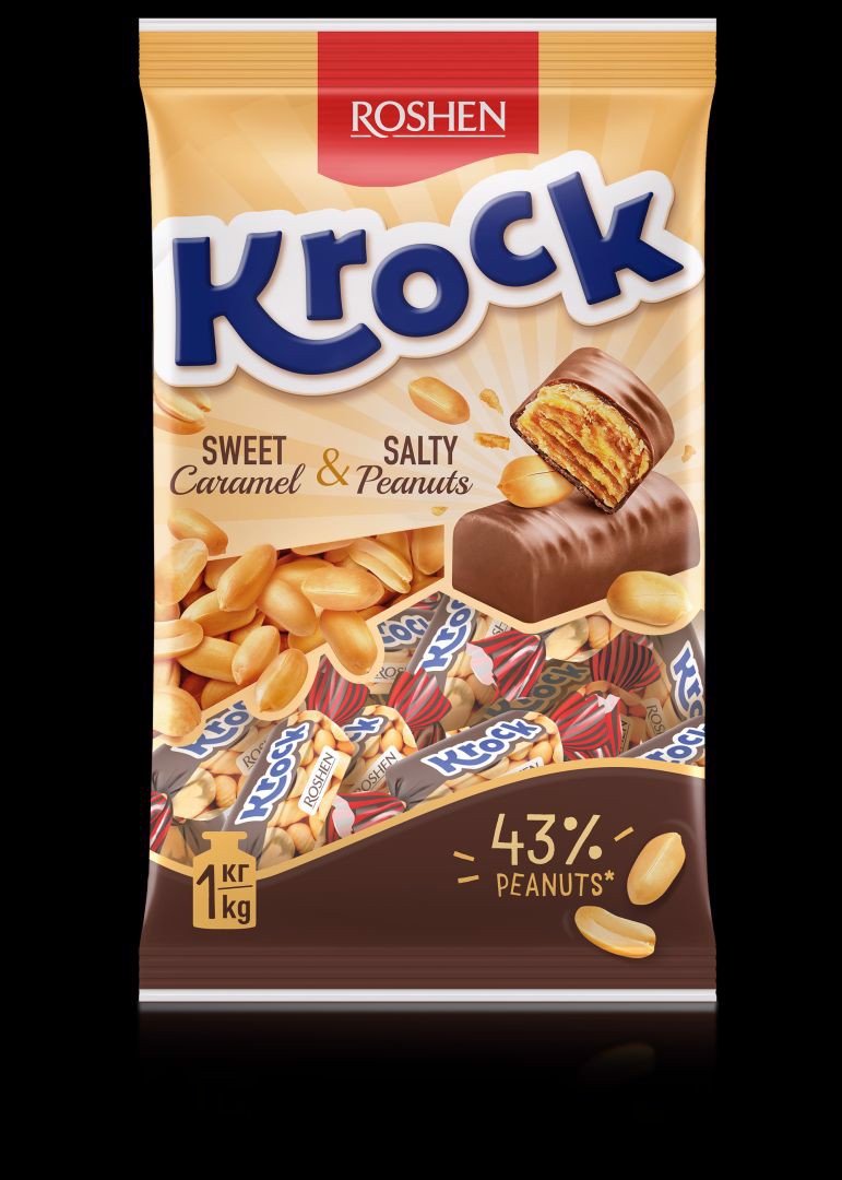 Roshen Cukierki Krock z karmelem 1kg x 3 sztuki