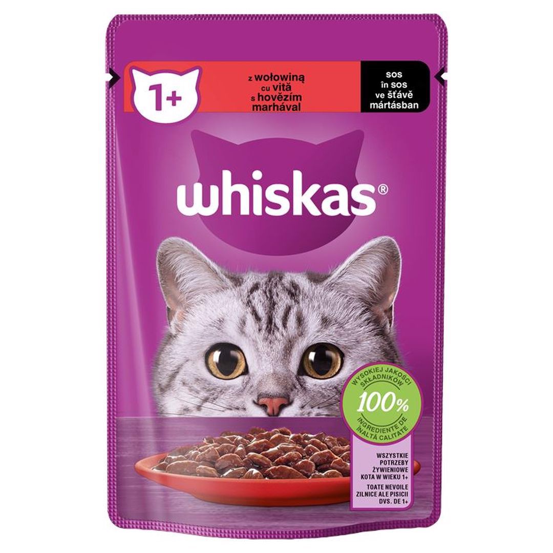 Whiskas Karma dla kota w saszetkach Wołowina 85 g