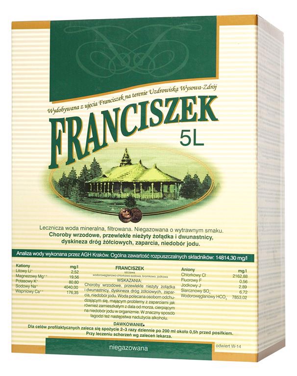 Lecznicza woda mineralna Franciszek 5l x 2 sztuk