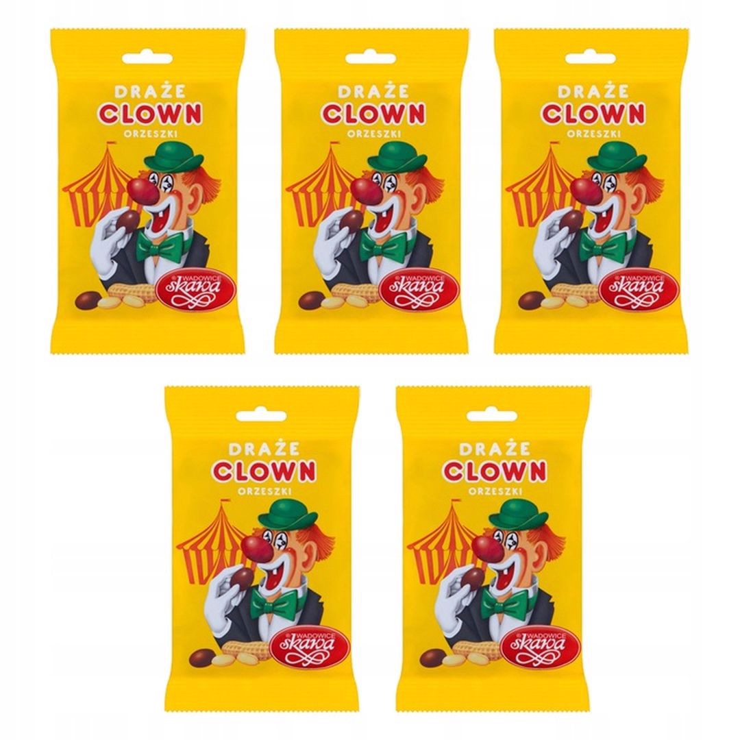 Wadowice Skawa Clown Draże orzeszki 70 g x 5 sztuk