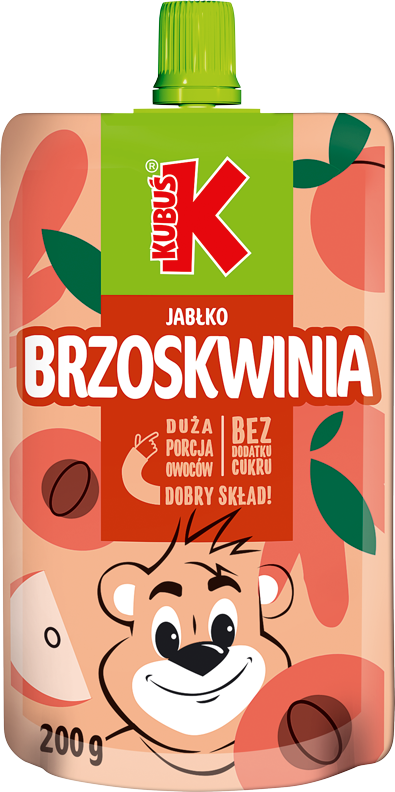 Kubuś Mus o smaku jabłko-brzoskwinia 200 g x 10 sztuk