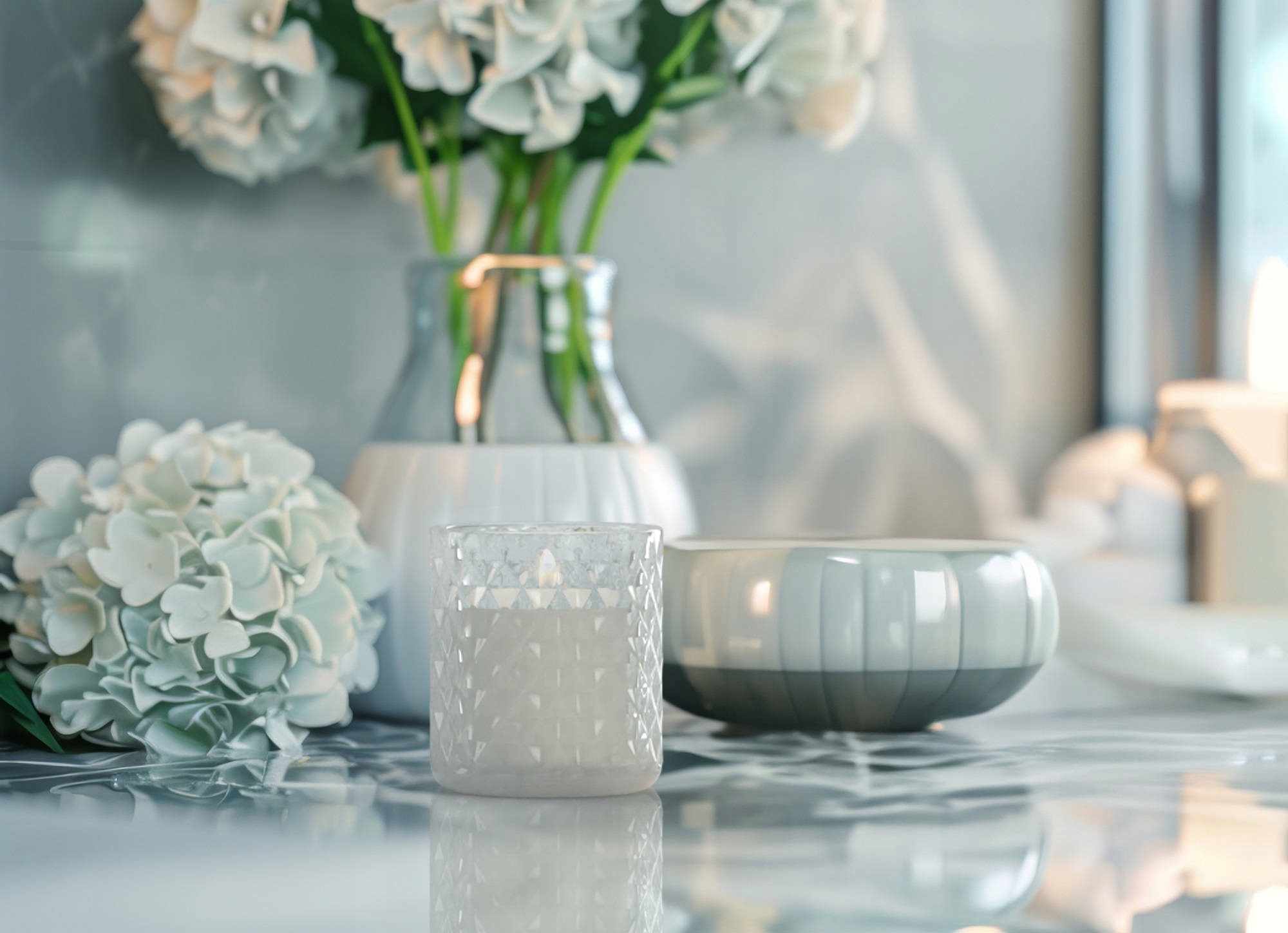 Świeca zapachowa BISPOL Valpe VC-001-459 (Biały bursztyn) ~40h